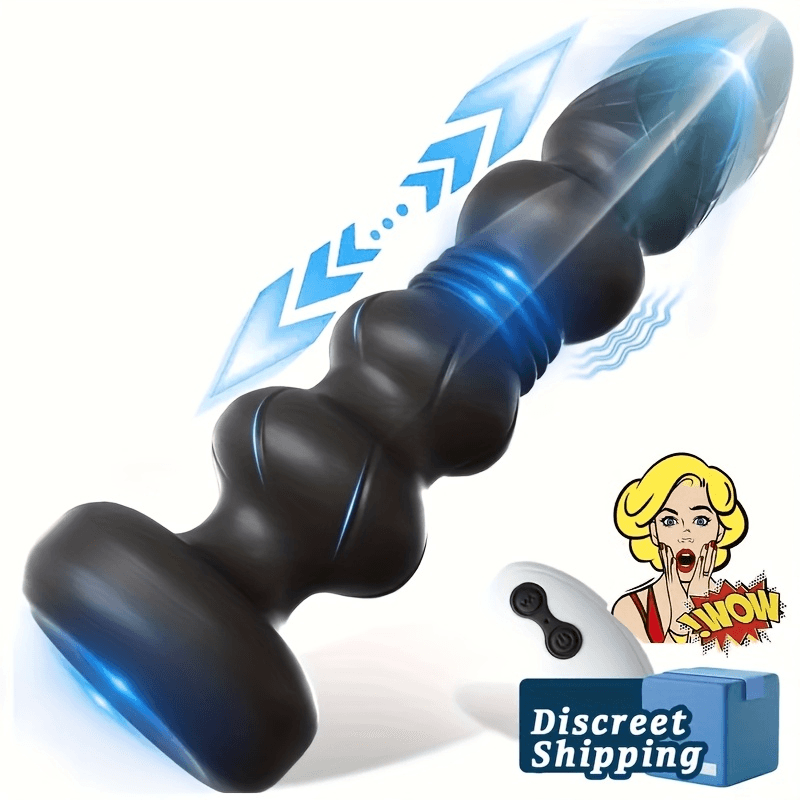 Anal Toys Sex Toy Vibrating Butt Plug G Spot Vibrator Dildo, Anal Beads With Vibrating & Thrusting Prostate Massager For Men Women, Anal Sex Toys For Male And Female Valentine's Day Christmas Gifts
