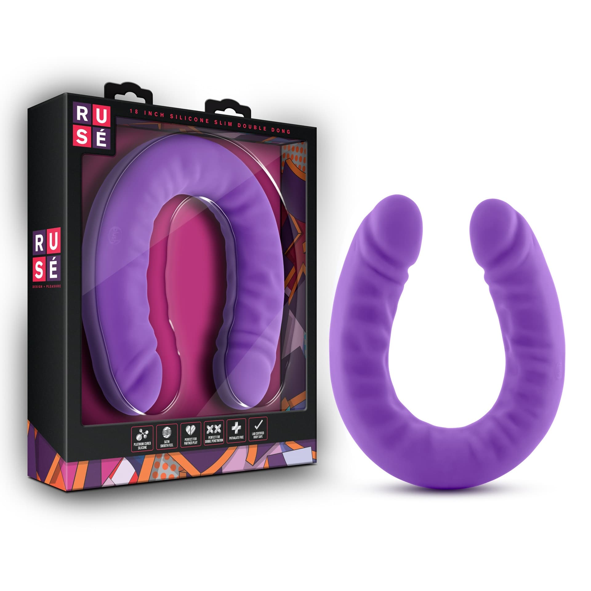 Double-headed Dildo U-style Manual Silicone Masturbation And Erotic Sex Toy